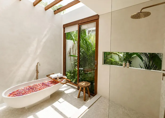 Villa Coco 1br Private Pool In Pererenan With Skylight Bathtub